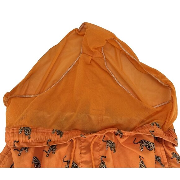 Jack and Jones Swim Shorts Men's Flame Orange Tiger Motif - Size Large - Picture 10 of 11